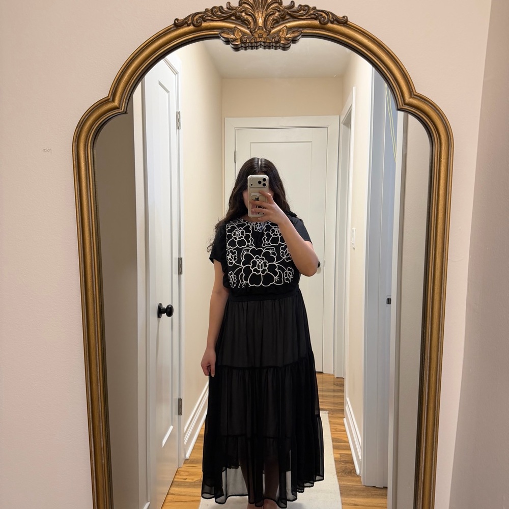 Elegant Black Handmade Dress (mexican artisan)